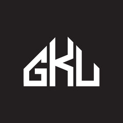 GKU letter logo design on Black background. GKU creative initials letter logo concept. GKU letter design. 