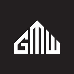 GMW letter logo design on Black background. GMW creative initials letter logo concept. GMW letter design. 