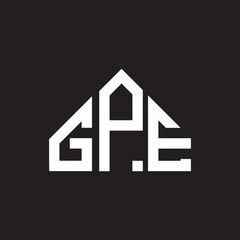GPE letter logo design on Black background. GPE creative initials letter logo concept. GPE letter design. 