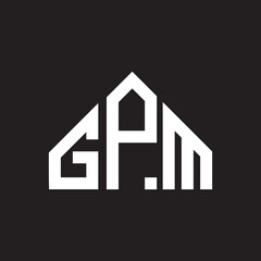 GPM letter logo design on Black background. GPM creative initials letter logo concept. GPM letter design. 