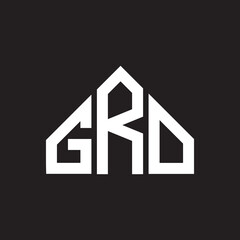 GRO letter logo design on Black background. GRO creative initials letter logo concept. GRO letter design. 