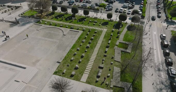 Aerial view of the old town center of Zadar, Croatia