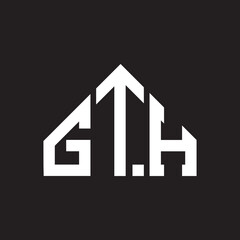 GTH letter logo design on Black background. GTH creative initials letter logo concept. GTH letter design. 
