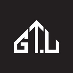 GTU letter logo design on Black background. GTU creative initials letter logo concept. GTU letter design. 

