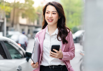 Asian business woman image on the street