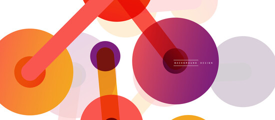 Line points connections geometric abstract background. Circles connected by lines. Trendy techno business template for wallpaper, banner, background or landing