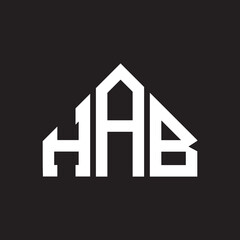 HAB letter logo design on Black background. HAB creative initials letter logo concept. HAB letter design. 
