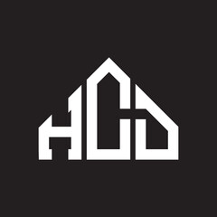 HCD letter logo design on Black background. HCD creative initials letter logo concept. HCD letter design. 