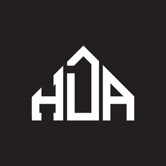HDA letter logo design on Black background. HDA creative initials letter logo concept. HDA letter design. 