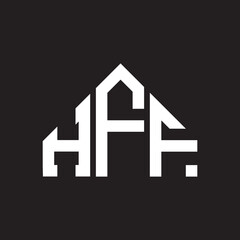 HFF letter logo design on Black background. HFF creative initials letter logo concept. HFF letter design. 