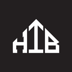 HIB letter logo design on Black background. HIB creative initials letter logo concept. HIB letter design. 