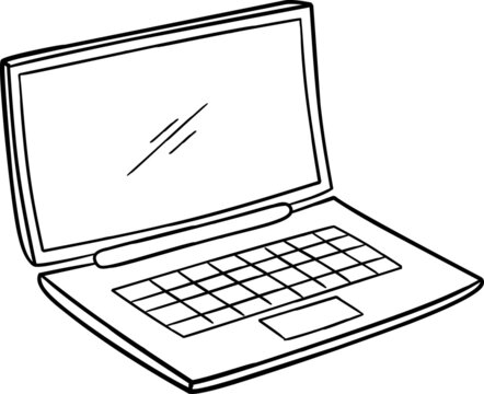 Computer laptop cartoon illustration icon with empty lcd panel