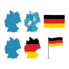 Fototapeta premium Germany Map and Flag Vector illustration for your business. Your business will benefit from this unique design. The basic vector will not lose quality when used in any background or environment.