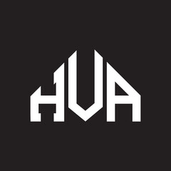 HVA letter logo design on black background. HVA  creative initials letter logo concept. HVA letter design.