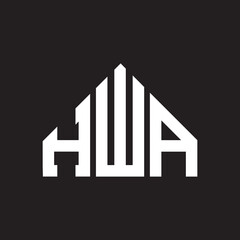 HWA letter logo design on black background. HWA  creative initials letter logo concept. HWA letter design.