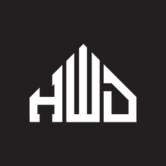 HWD letter logo design on black background. HWD  creative initials letter logo concept. HWD letter design.