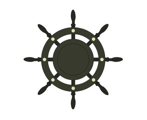 Obraz premium Pirate Ship Rudder Logo