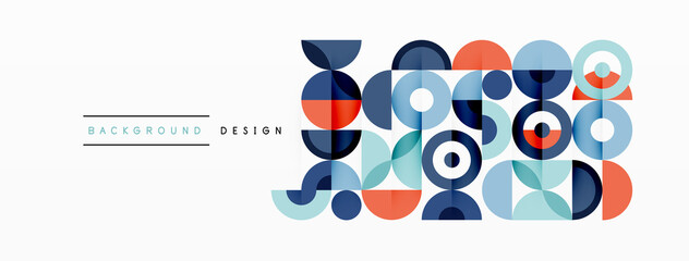 Colorful circle abstract background. Minimal geometric template for wallpaper, banner, presentation