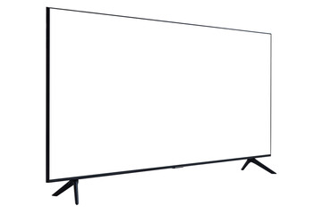 Obraz premium TV 4K flat screen lcd or oled, plasma realistic, White blank HD monitor mockup, Modern video panel white flatscreen on isolated white background with clipping path.