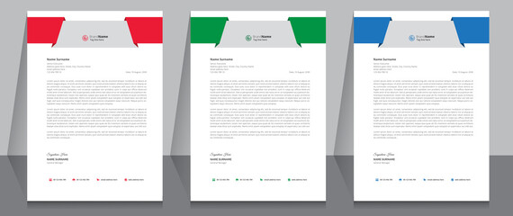 Obraz premium Letterhead Format Template, Business Style Letterhead Design Template. Company Letterhead Template Designs.