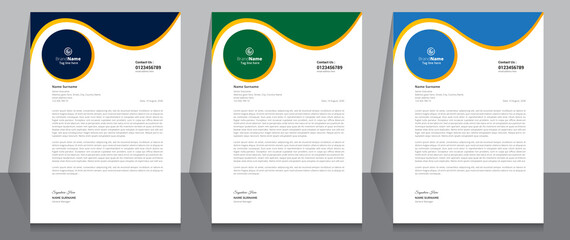 Letterhead Format Template, Business Style Letterhead Design Template. Company Letterhead Template Designs.