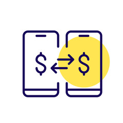 Online banking transactions between users. Pixel perfect, editable stroke icon