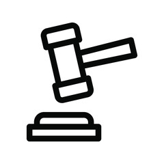 gavel line icon illustration vector graphic