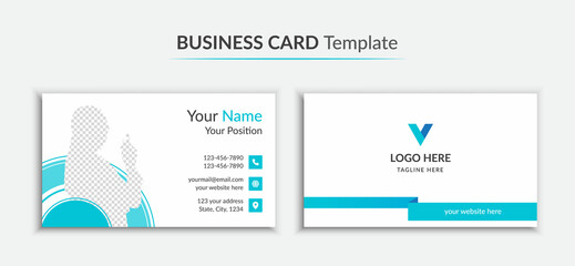 Blue color medical business card template