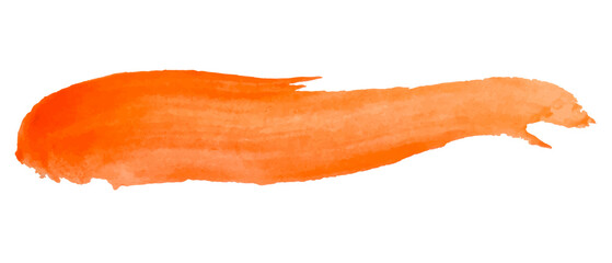 Vector watercolor brush. Paint texture. Brush strokes abstraction. Simple, modern style. Gouache paint. Orange color. 