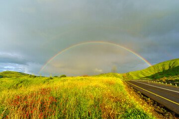 Double rainbow, on the slopes of the Golan Heights