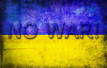 No war Ukrainian flag grunge 