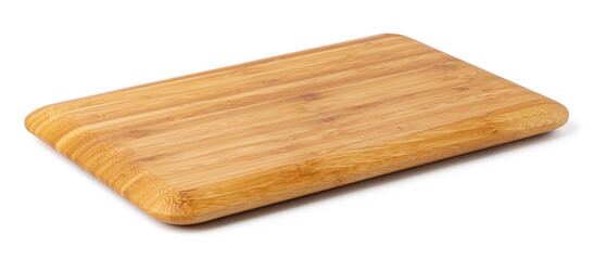 Wooden board isolated on white background, close up