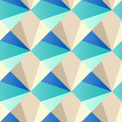 Square shapes in a basic diagonal checked repeat pattern with boxes segmented into shades of blue and gray colors, vector illustration