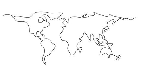 Line Drawing World Map