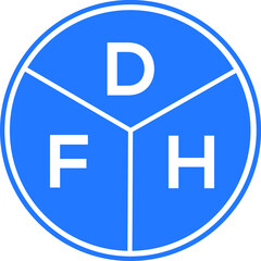 DFH letter logo design on white background. DFH  creative initials letter logo concept. DFH letter design.