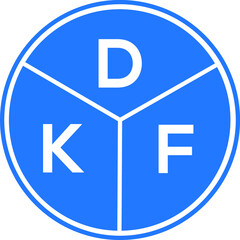 DKF letter logo design on white background. DKF  creative initials letter logo concept. DKF letter design.