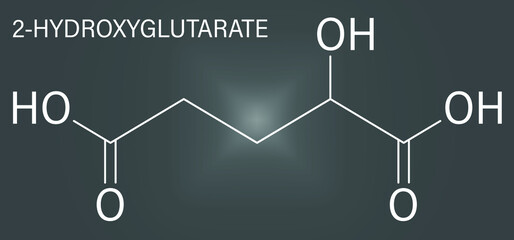 2-hydroxyglutarate molecule. Skeletal chemical formula.	
