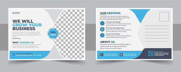 Corporate postcard design template. amazing and modern postcard design. Creative corporate postcard design template