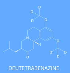 Deutetrabenazine Huntington disease drug molecule. Skeletal formula.	