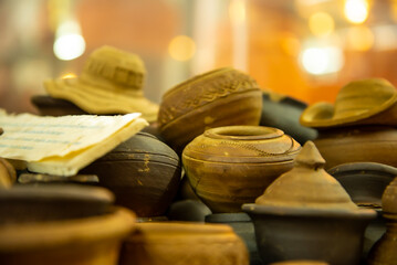 Pottery is an art and craftsmanship. at Koh Kret, Nonthaburi, Thailand.