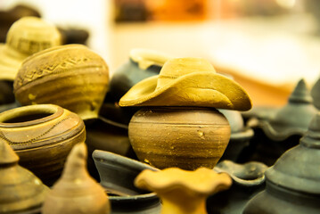 Pottery is an art and craftsmanship. at Koh Kret, Nonthaburi, Thailand.