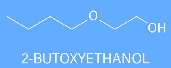 2-Butoxyethanol solvent and surfactant molecule. Skeletal formula.