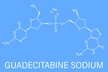 Guadecitabine cancer drug molecule (DNA methyltransferase inhibitor). Skeletal formula.	