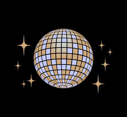 Disco ball Vector icon Disco ball Vector icon Disco ball Vector icon. Party. Dj. Night Club. Mirror glitter disco ball. Psychedelic. Cosmic.
