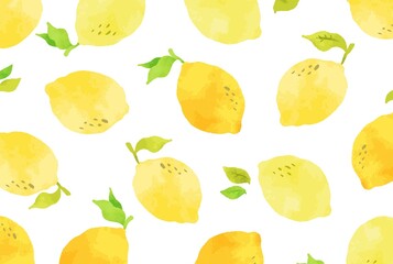 beautiful　watercolor　lemon　background　illustration