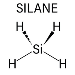 Silane (SiH4) molecule. Skeletal formula.	