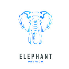 Elephant head logo blue shadow
