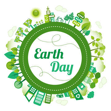 Earth Day green sustainable living concept.