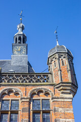 Fototapeta na wymiar Towers of the historic Waag building in Deventer, Netherlands