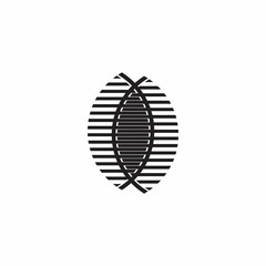 linked stripes lines geometric silhouette logo vector